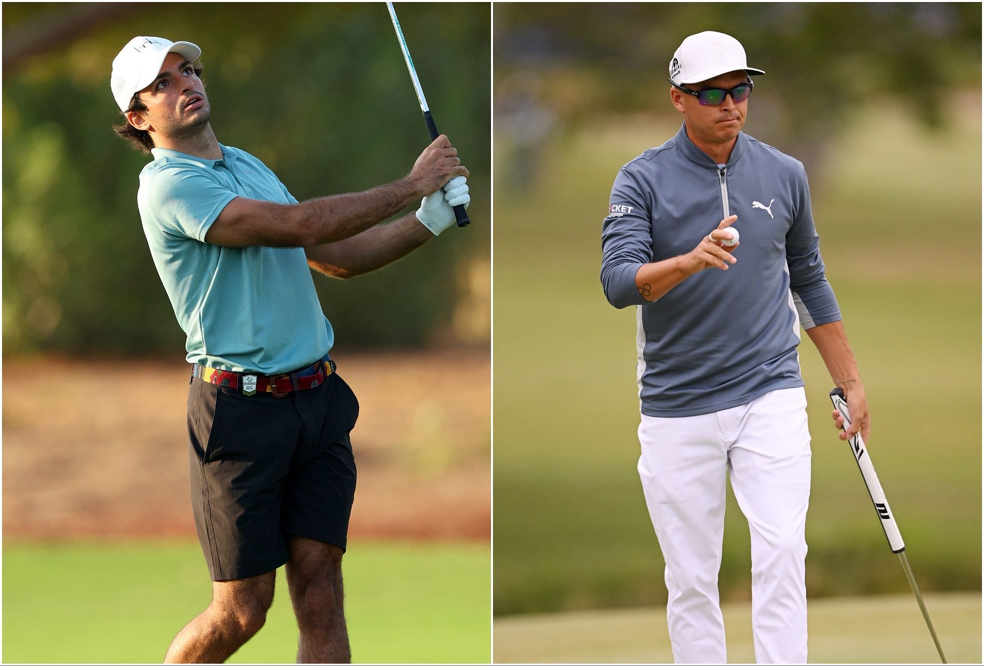 Carlos Sainz and Rickie Fowler (via Getty Images)