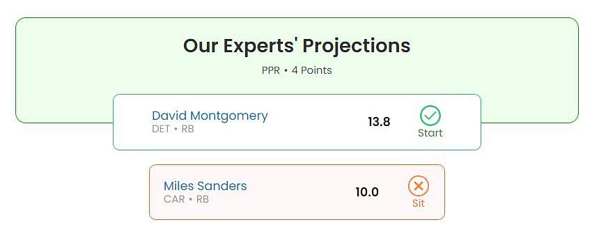 Miles Sanders vs David Montgomery fantasy projection for Week 5