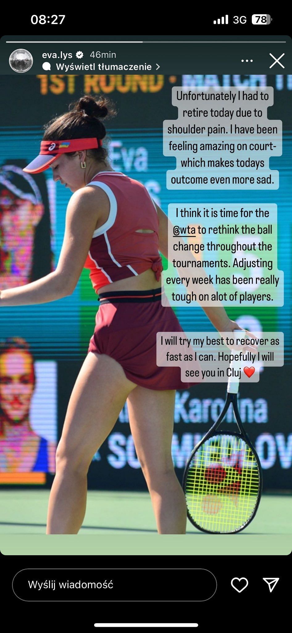 Eva Lys reflects on her second round match at the Korea Open
