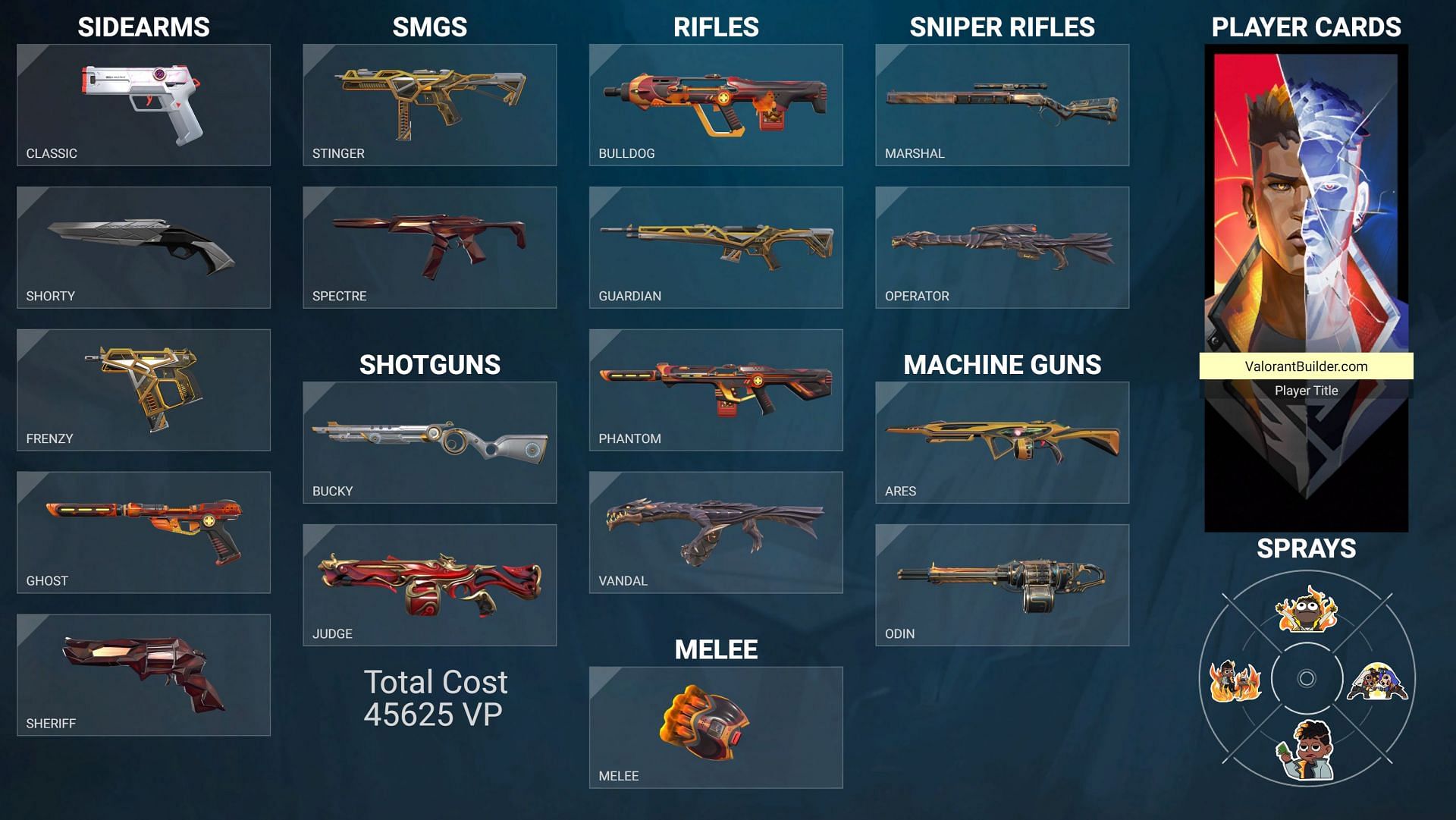 Phoenix-themed Valorant inventory (Image via Riot Games)