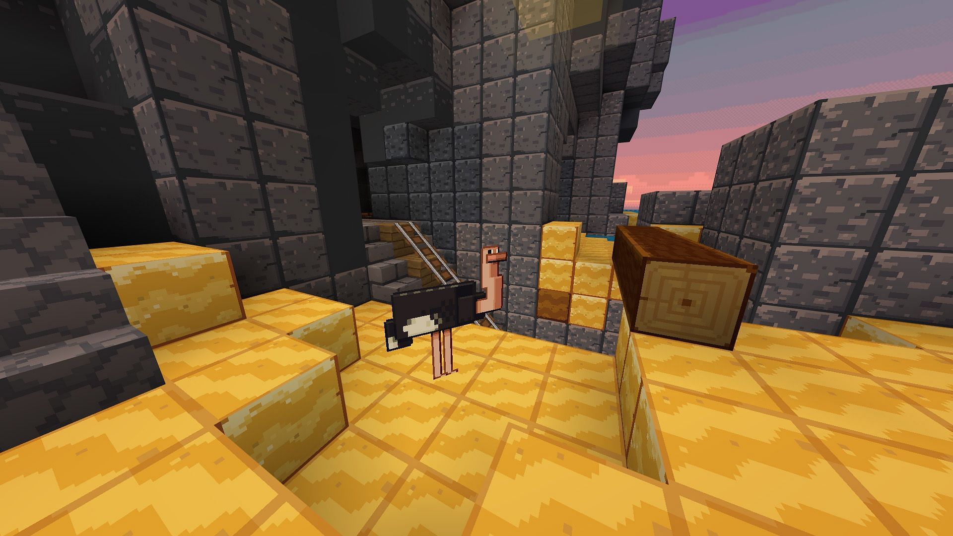 Locate The Ostrich in the Bedrock Server (Image via Mojang)