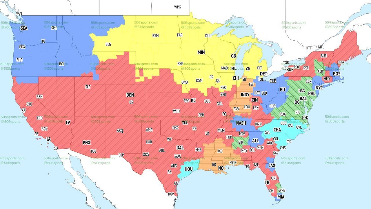 FOX Coverage Map Week 8. Credit: 506Sports