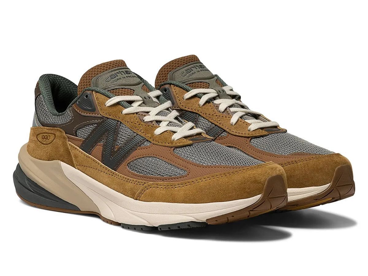 Glimpse of Carhartt WIP x New Balance 990v6 sneakers (Image via Sneaker News)