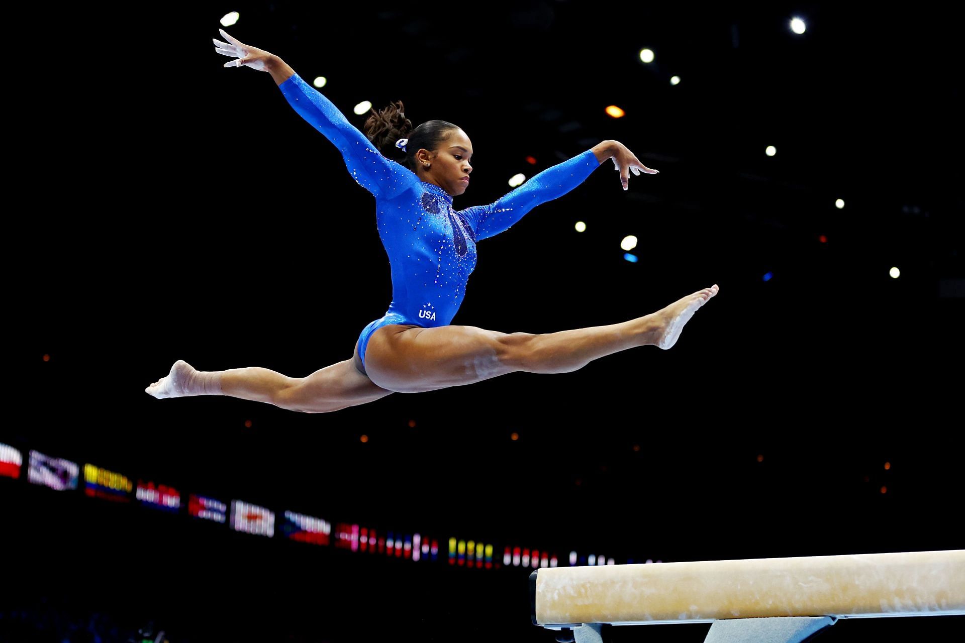 Shilese Jones during the Women&#039;s All-Around Final at the 2023 World Artistic Gymnastics Championships in Antwerp, Belgium.