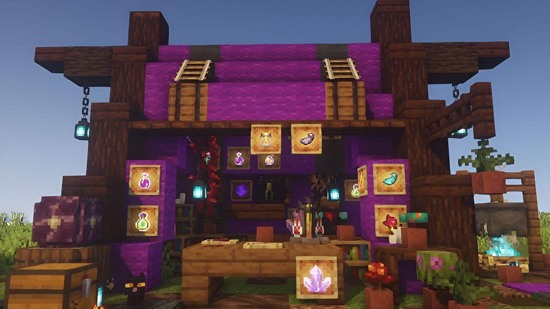 This magic shop collects all the mystical stocks that Minecraft can handle (Image via _ElegantElephant/Reddit)