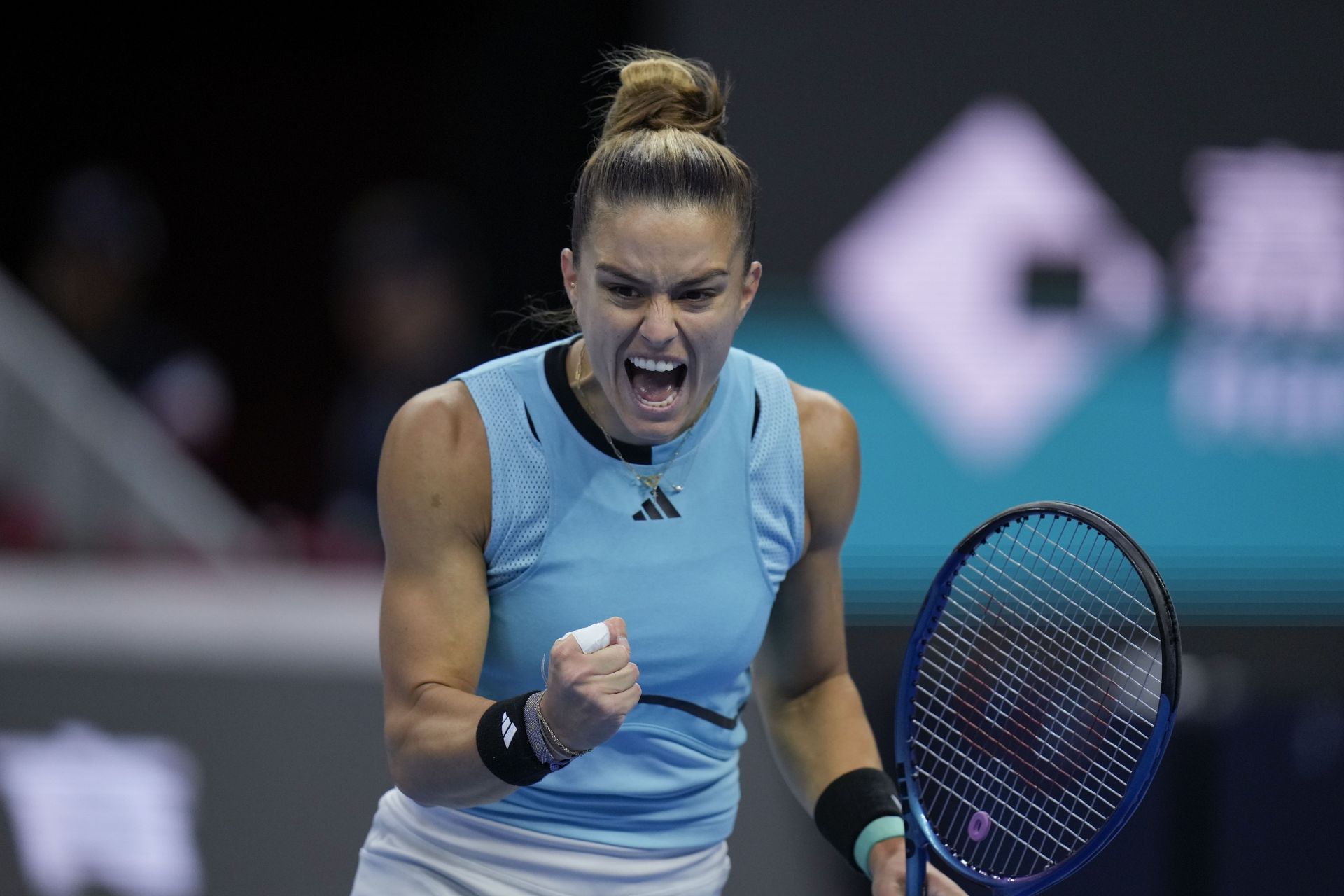 Maria Sakkari in action at the China Open 2023