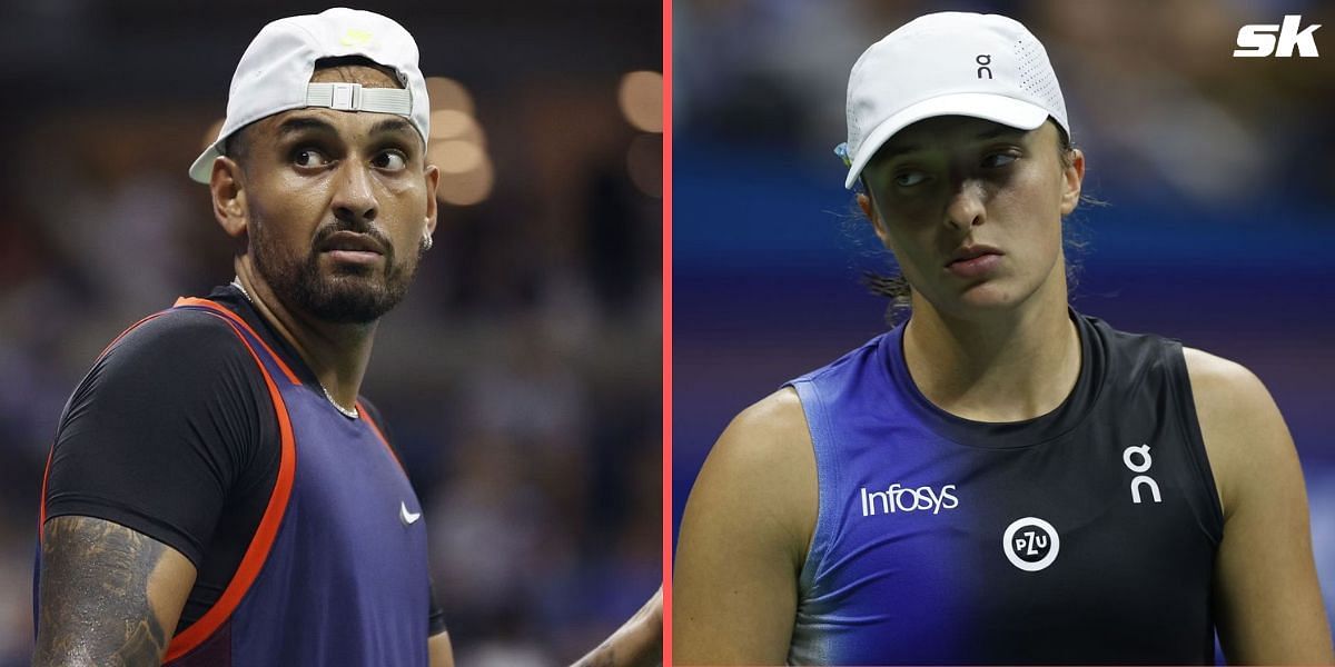 Nick Kyrgios (R) and Iga Swiatek (R)