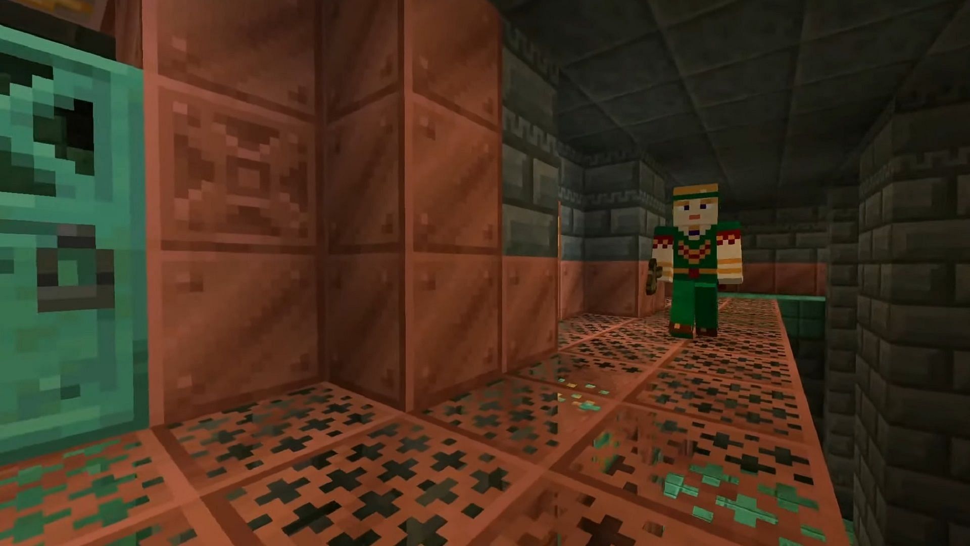 The second floor of a trial chamber being explored (Image via Mojang)