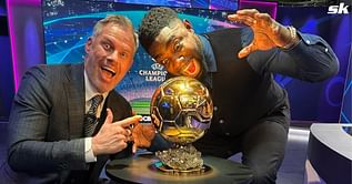 "Keeping it safe for Messi" - Jamie Carragher makes hilarious social media post as he poses with the Ballon d'Or alongside Micah Richards