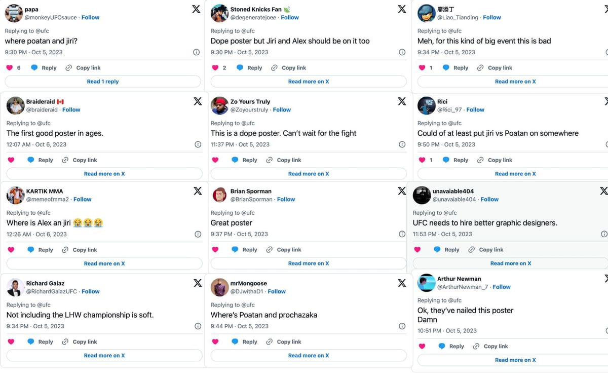 UFC 295 prelims: "Where Poatan and Jiri?" - Mixed reactions ensue after