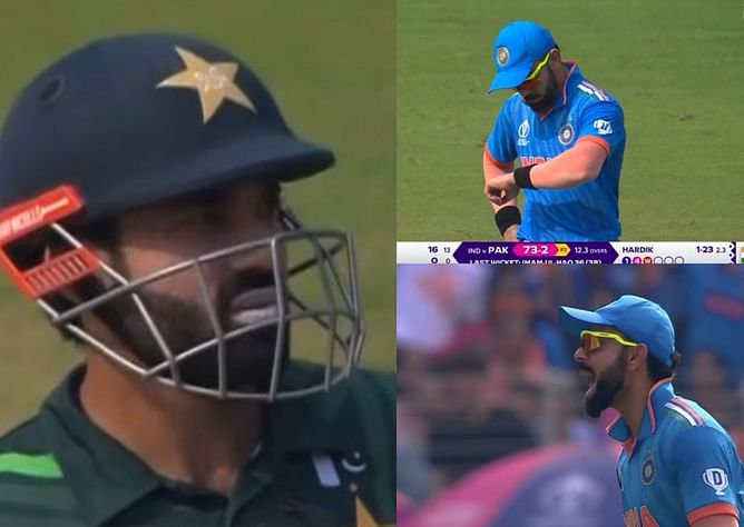 [Watch] Virat Kohli and Rohit Sharma express frustration after Mohammad Rizwan took his time to take strike during IND vs PAK clash