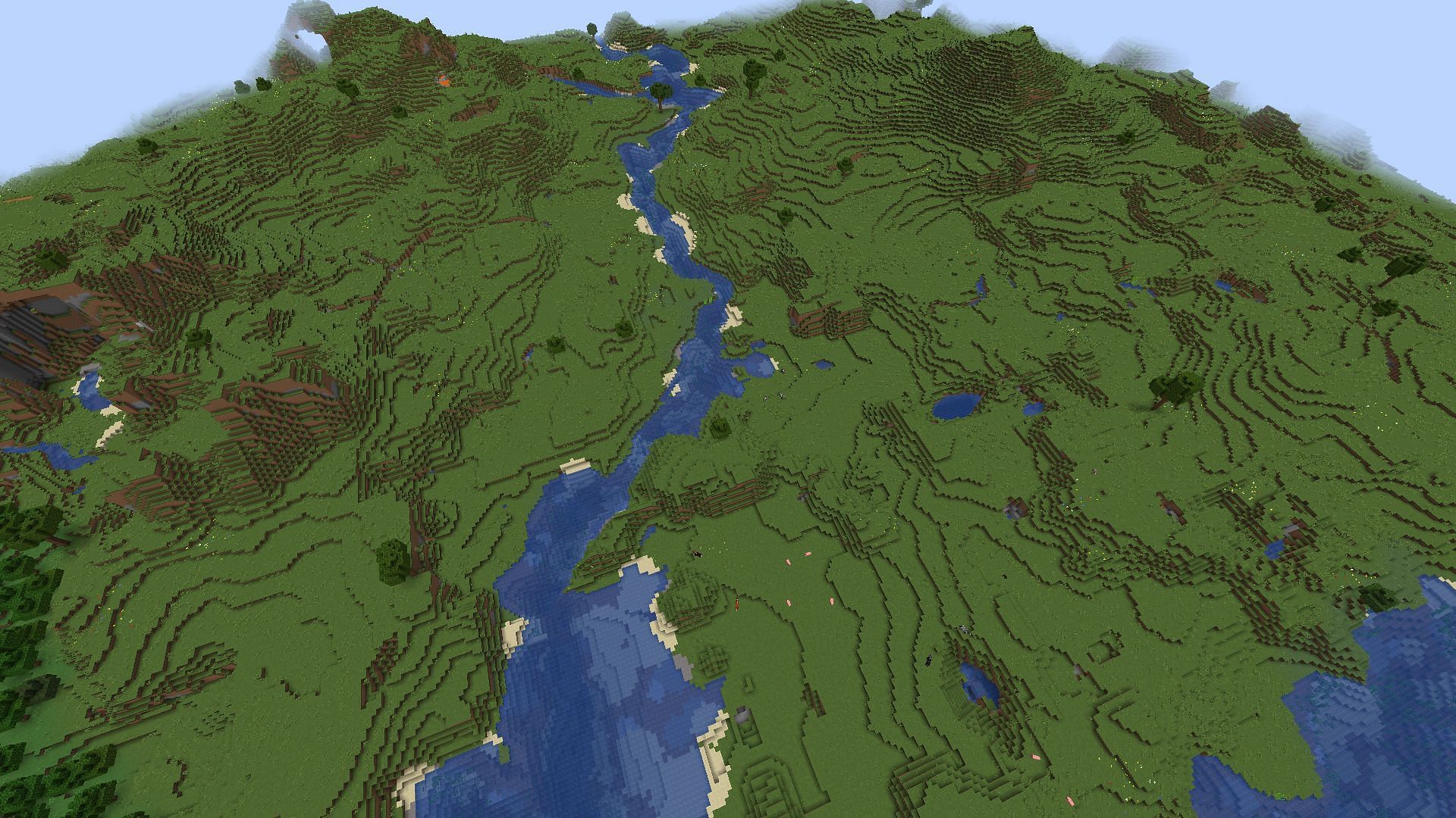 Grassland is easy to work with when it comes to building in Minecraft (Image via Mojang)