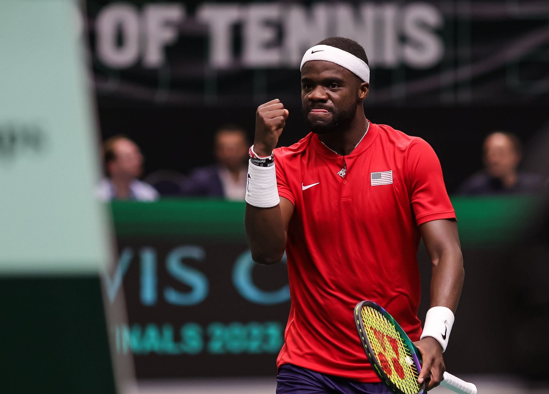 Frances Tiafoe pictured at the 2023 Davis Cup Finals