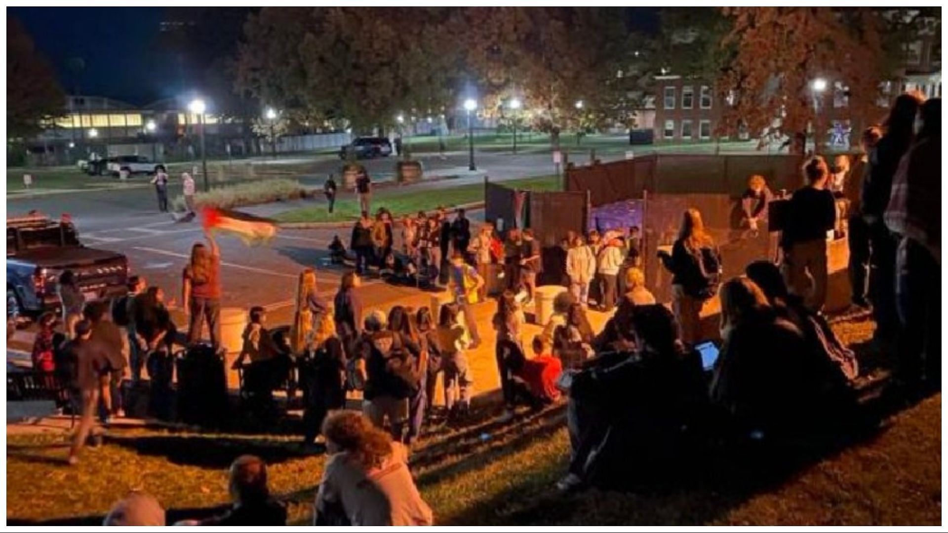 UMass students have been arrested in a Pro-Palestinian protest in the campus, (Image via Corin (Corey) Bowen/X) 