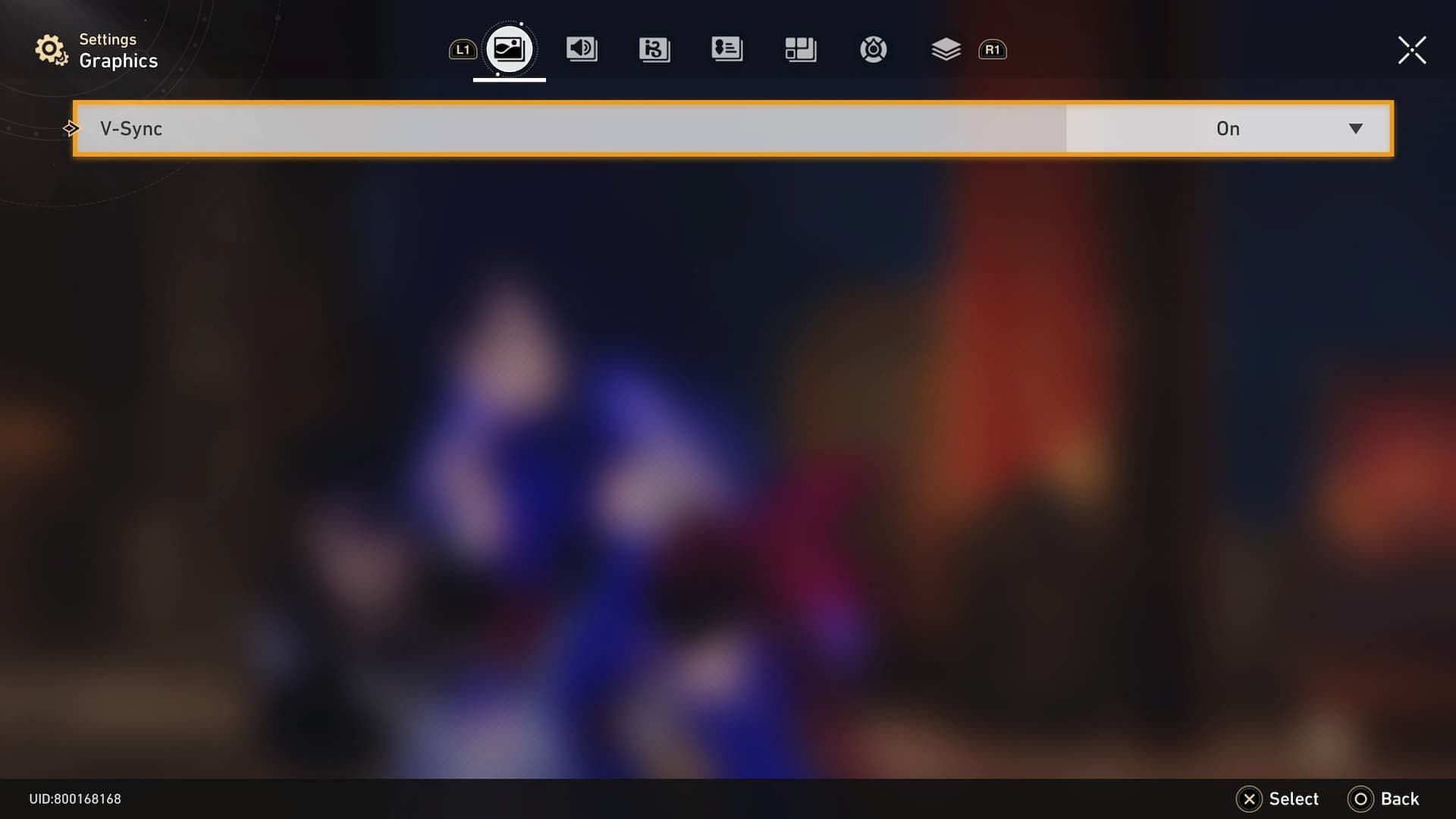 V-Sync can be toggled on the PS5 build (Image via HoYoverse)