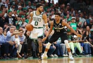 NBA superstars Jayson Tatum and Giannis Antetokounmpo