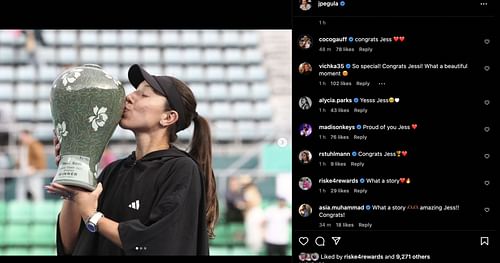 Jessica Pegula receives wishes from tennis players