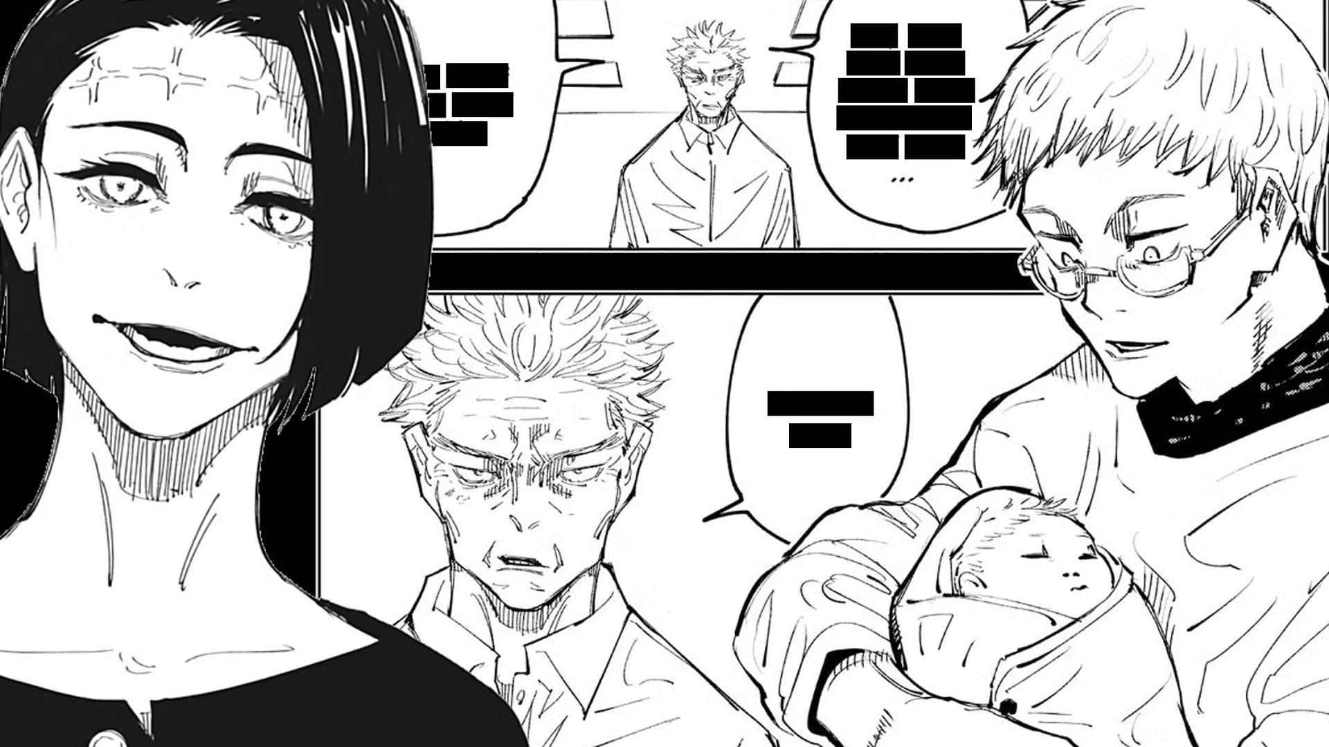 Kaori Itadori and newborn Yuji as shown in Jujutsu Kaisen manga (Image via Shueisha)