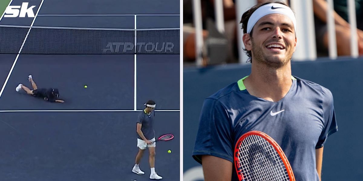 Taylor Fritz checks on ball boy after hilarious slip at Shanghai Masters 2023