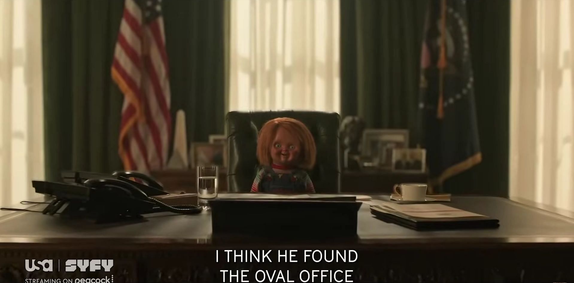 The murderous doll makes its way to the White House (Image via Chucky/Youtube)