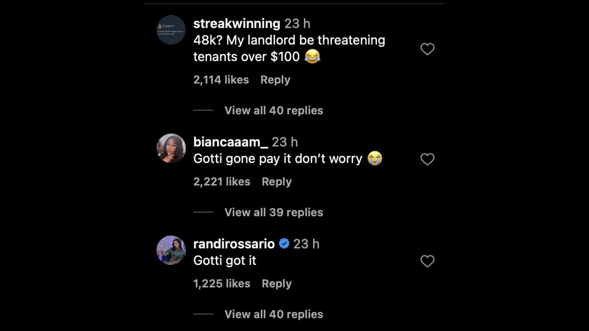 Fans believe Gotti is going to pay the fees. (Images via Instagram/@theneighborhoodtalk)