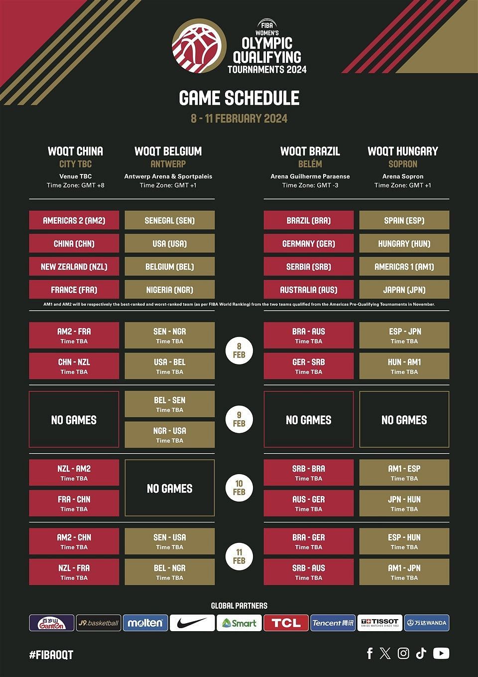 Fiba Olympic Qualifying Tournament 2024 Schedule Printable Caryl