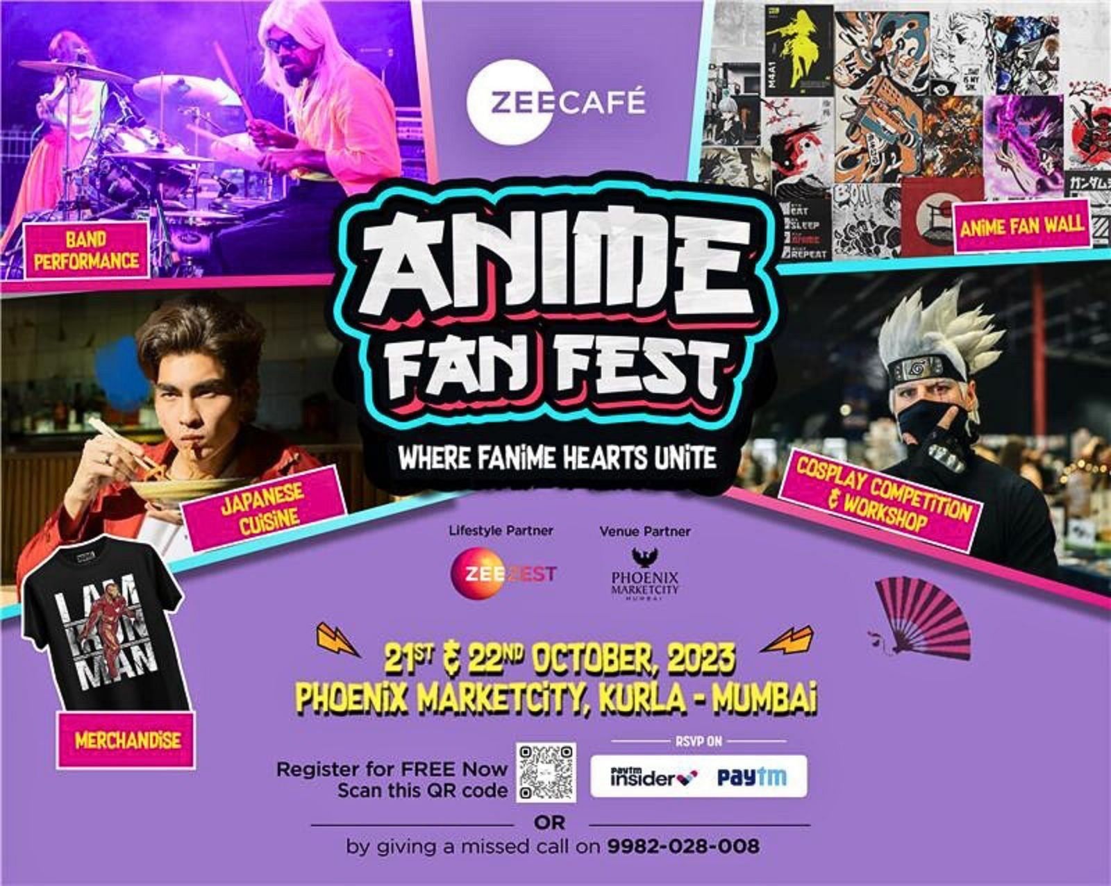 Zee Caf&eacute; Anime Fan Fest poster with registration details (Image via Zee Caf&eacute;)