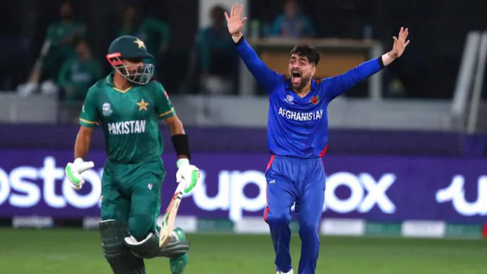 Can Rashid Khan (right) power Afghanistan to a win over Pakistan?