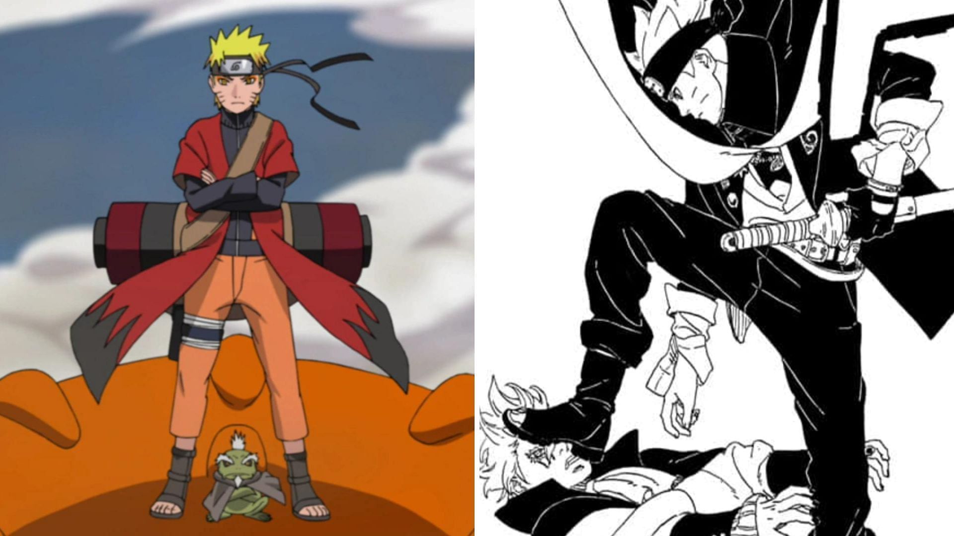 Naruto and his son as shown in the series (Image via Shueisha/Pierrot)