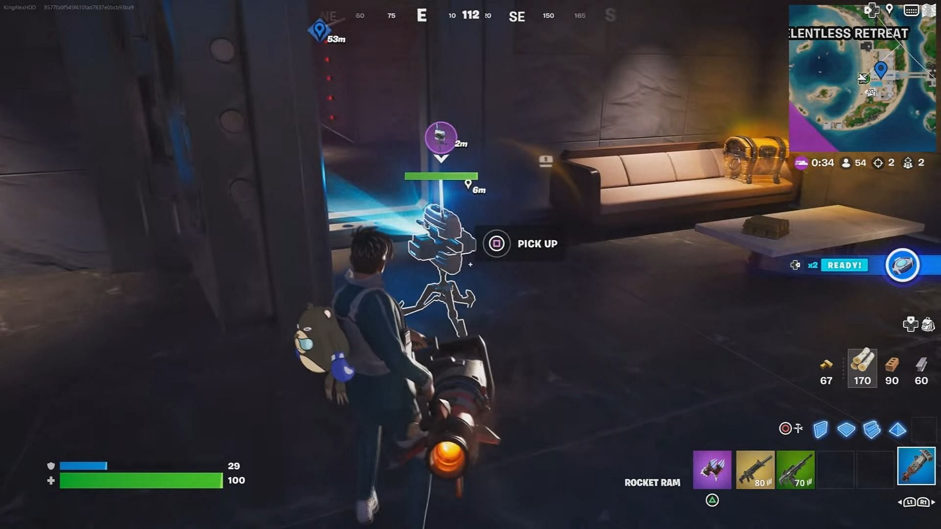 Using the Business Turret in Fortnite (Image via Epic Games)