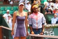 Maria Sharapova and Serena Williams at the 2023 French Open.