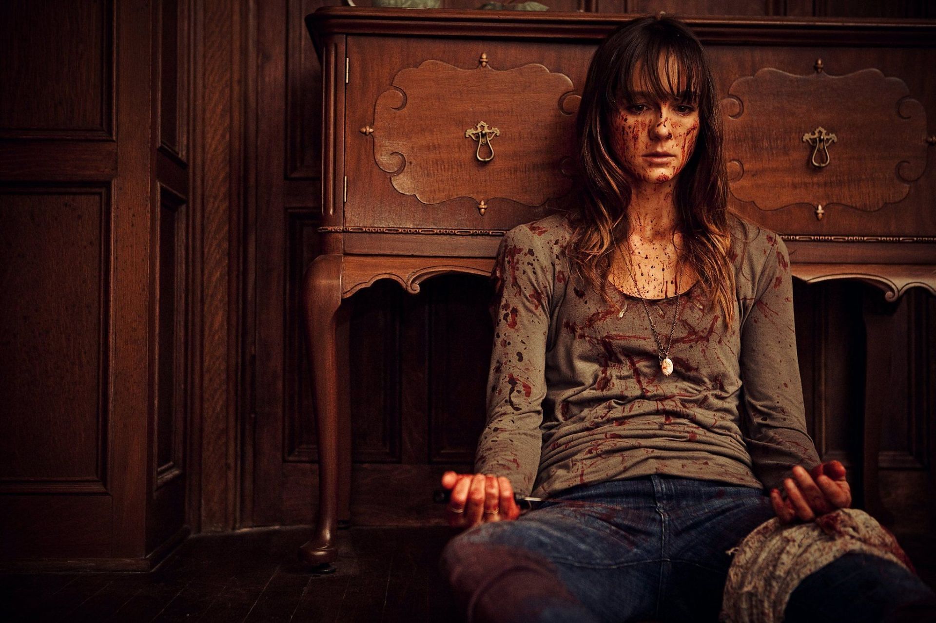 You&#039;re Next is about a family reunion at a remote mansion that turns into a nightmare. (Image via Netflix)