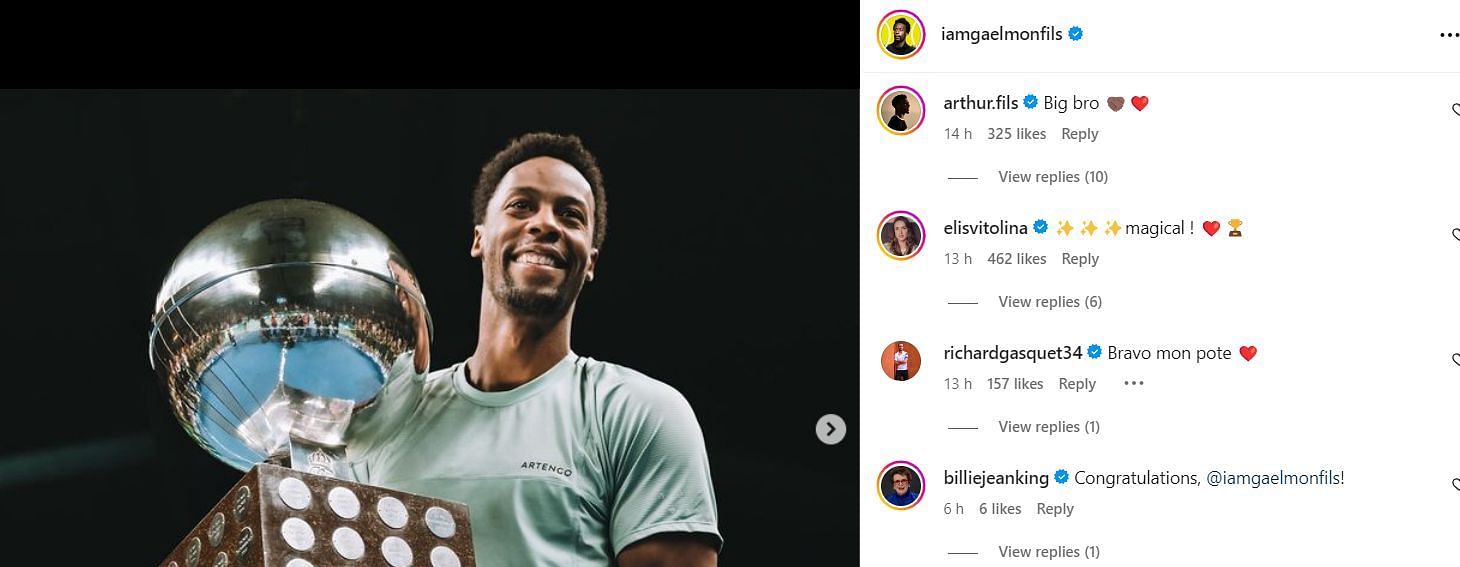 Elina Svitolina congratulated Gael Monfils on his triumph