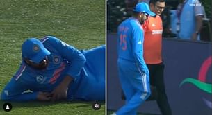 [Watch] Rohit Sharma leaves the field after injury scare on poor outfield in Dharamsala during IND vs NZ 2023 World Cup match