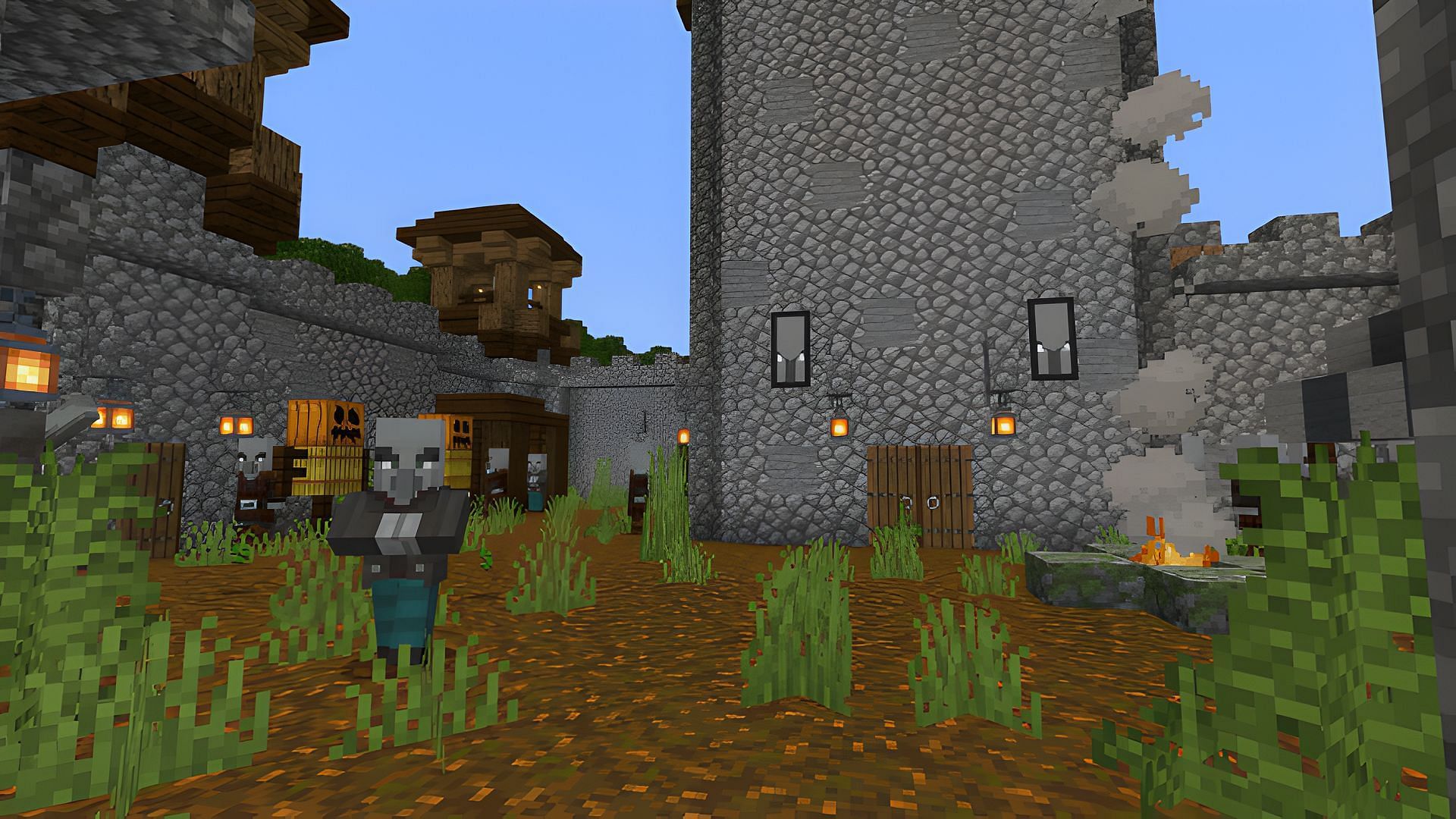 A new pillager fort provided by More Simple Structures (Image via iKorbon/MCPEDL)