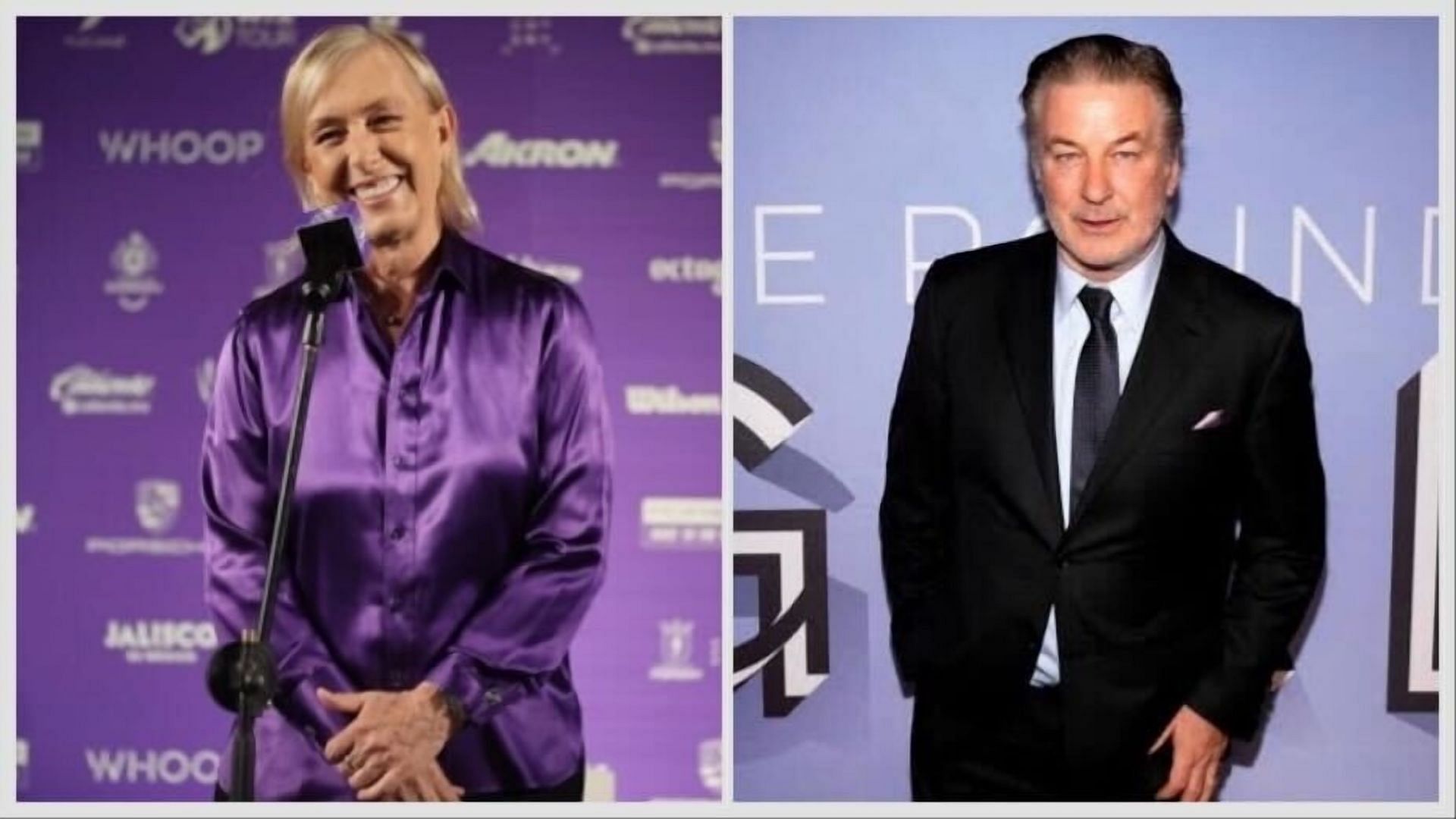 Martina Navratilova (L) and Alec Baldwin (R)