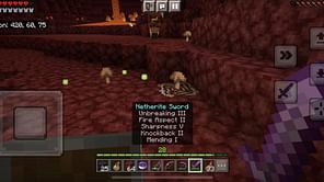 Minecraft player finds exposed ancient debris block underneath a mushroom