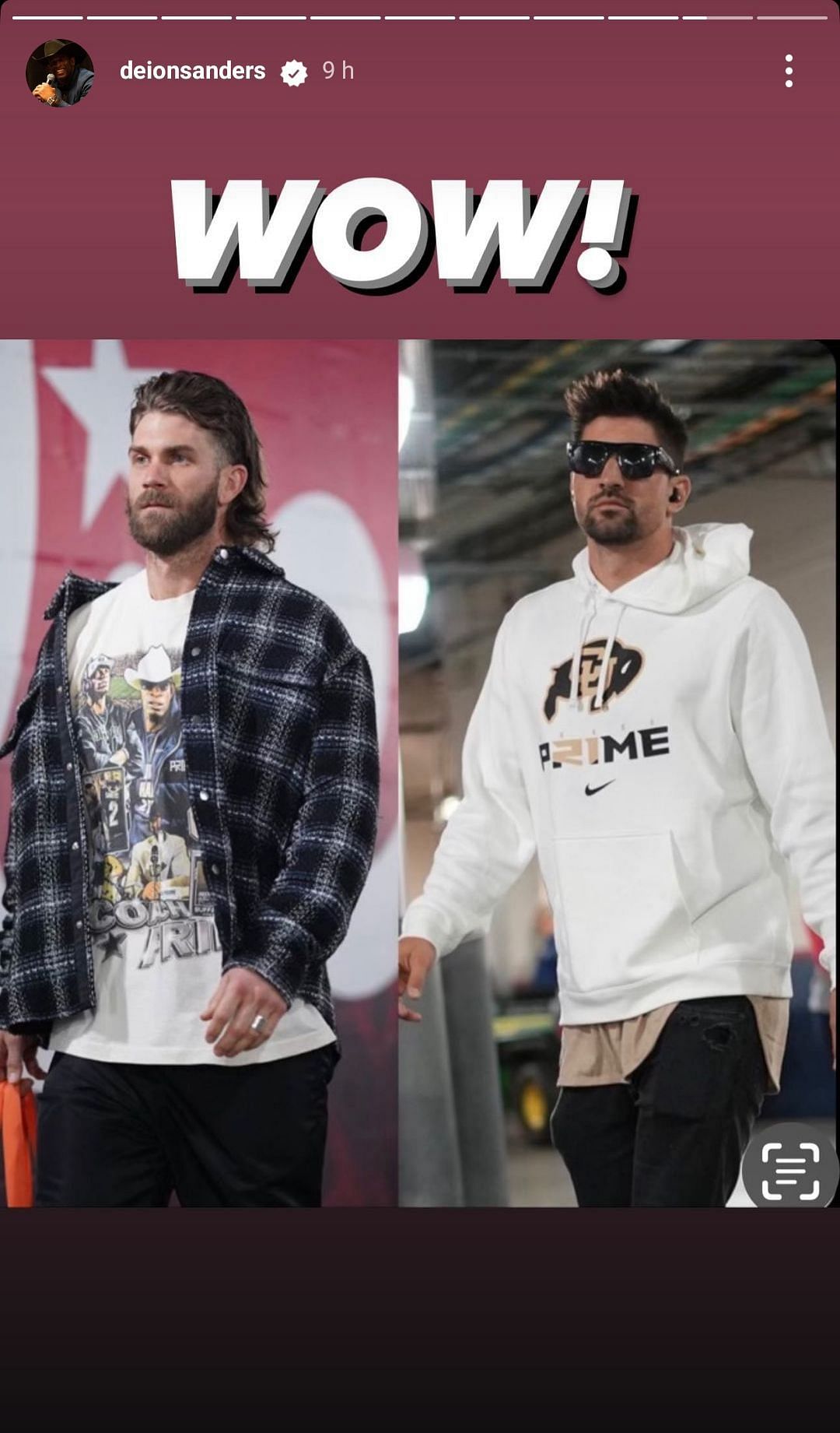 Deion Sanders' reaction to Phillies stars Bryce Harper and Nick Castellanos  rocking the Prime Time merch - “Wow”