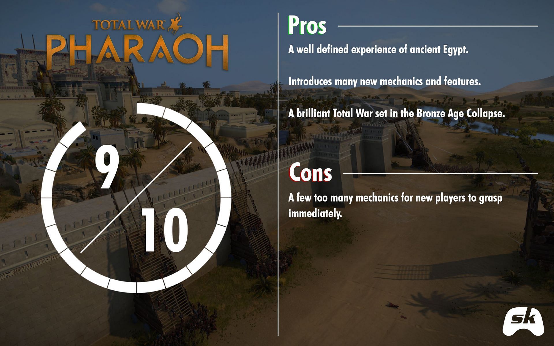 Total War: Pharaoh rating by Sportskeeda. (Image via Sega/Total War: Pharaoh)