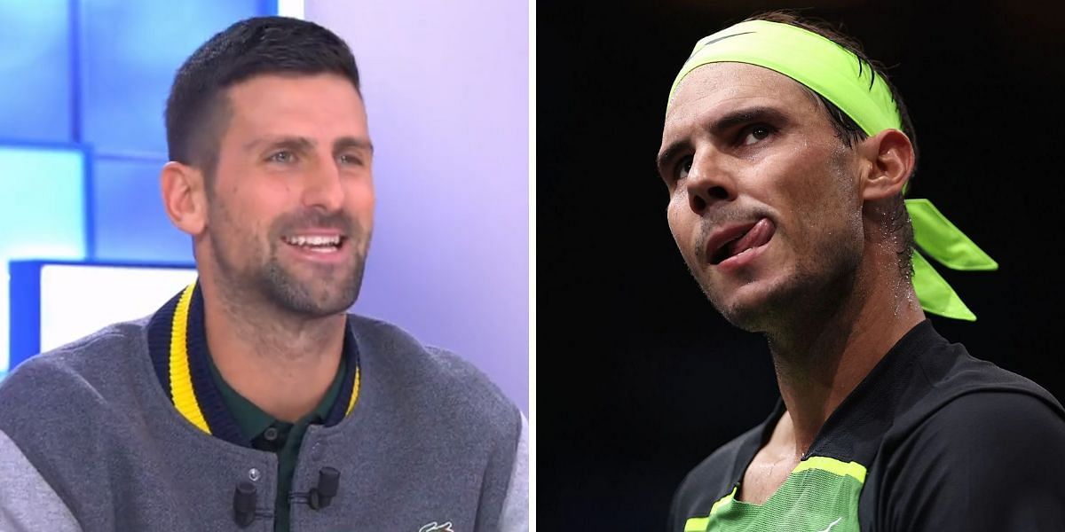 Novak Djokovic (L) and Rafael Nadal