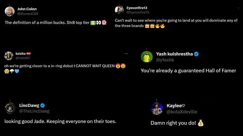 Screenshot of fans' reactions on Twitter.