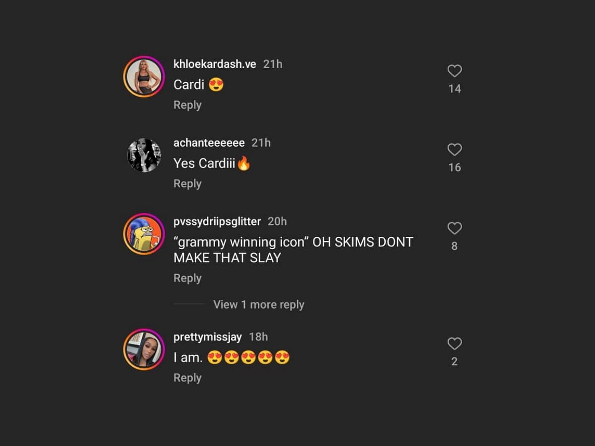 Fans commented on Cardi B at the latest campaign of Skims (Image via Instagram/ @skims)