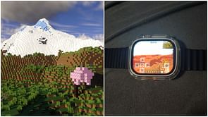 Minecraft player opens the game on a smartwatch