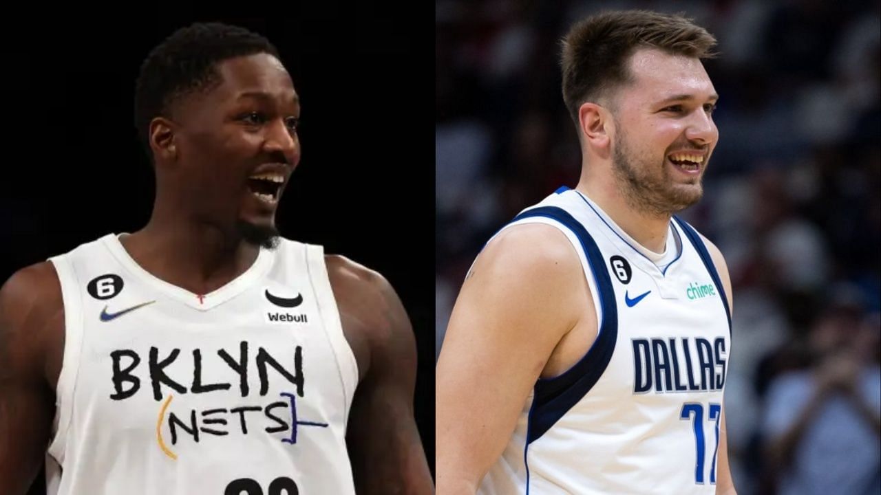 Dorian Finney-Smith (L) and Luka Doncic (R)