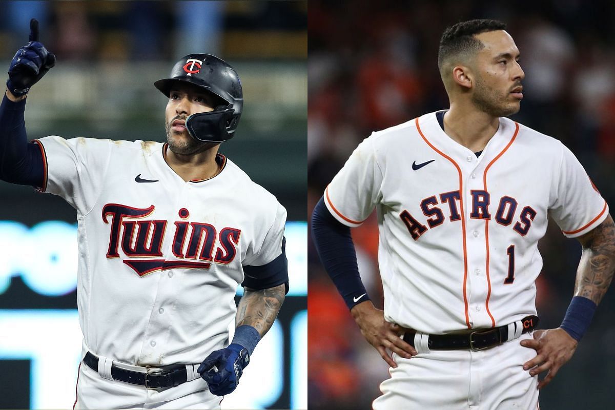 Carlos Correa at UFC 271 in Houston with Astros teammates