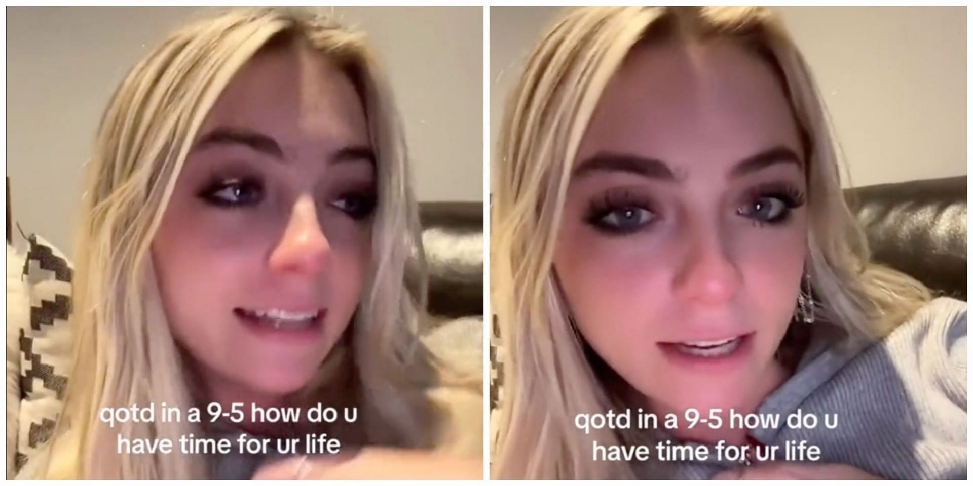 Social media users poured in their opinions after a video of a girl ranting about her 9 to 5 job went viral. (Image via @Brielleybelly123/ TikTok)