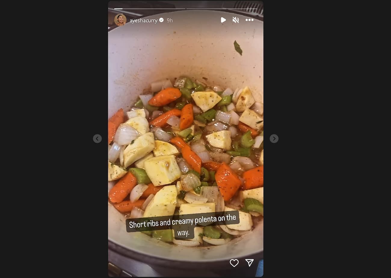 Ayesha Curry posted this video of a meal she is preparing
