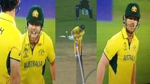 [WATCH] David Warner shouts and leaves the field fuming after another DRS call goes against Australia in the 2023 World Cup