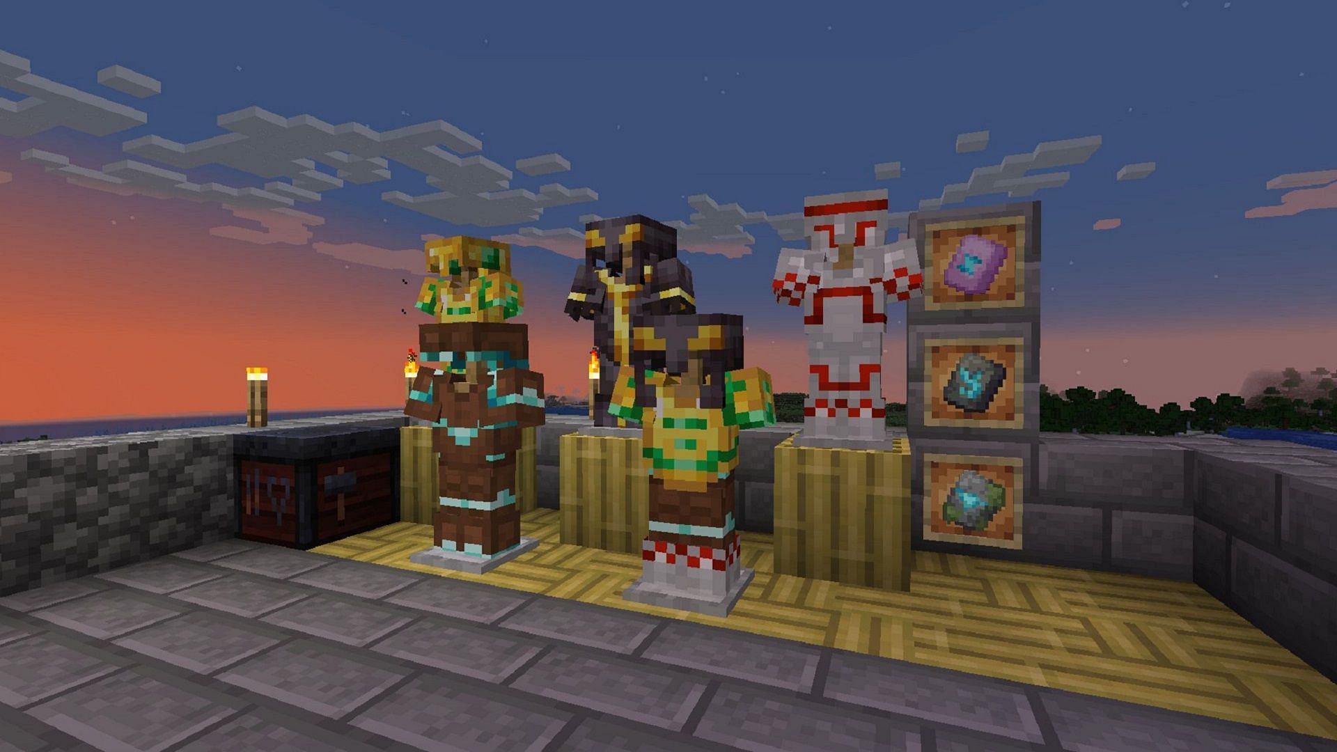 Armor trimming made its way to Minecraft in the 1.20 update (Image via Mojang)