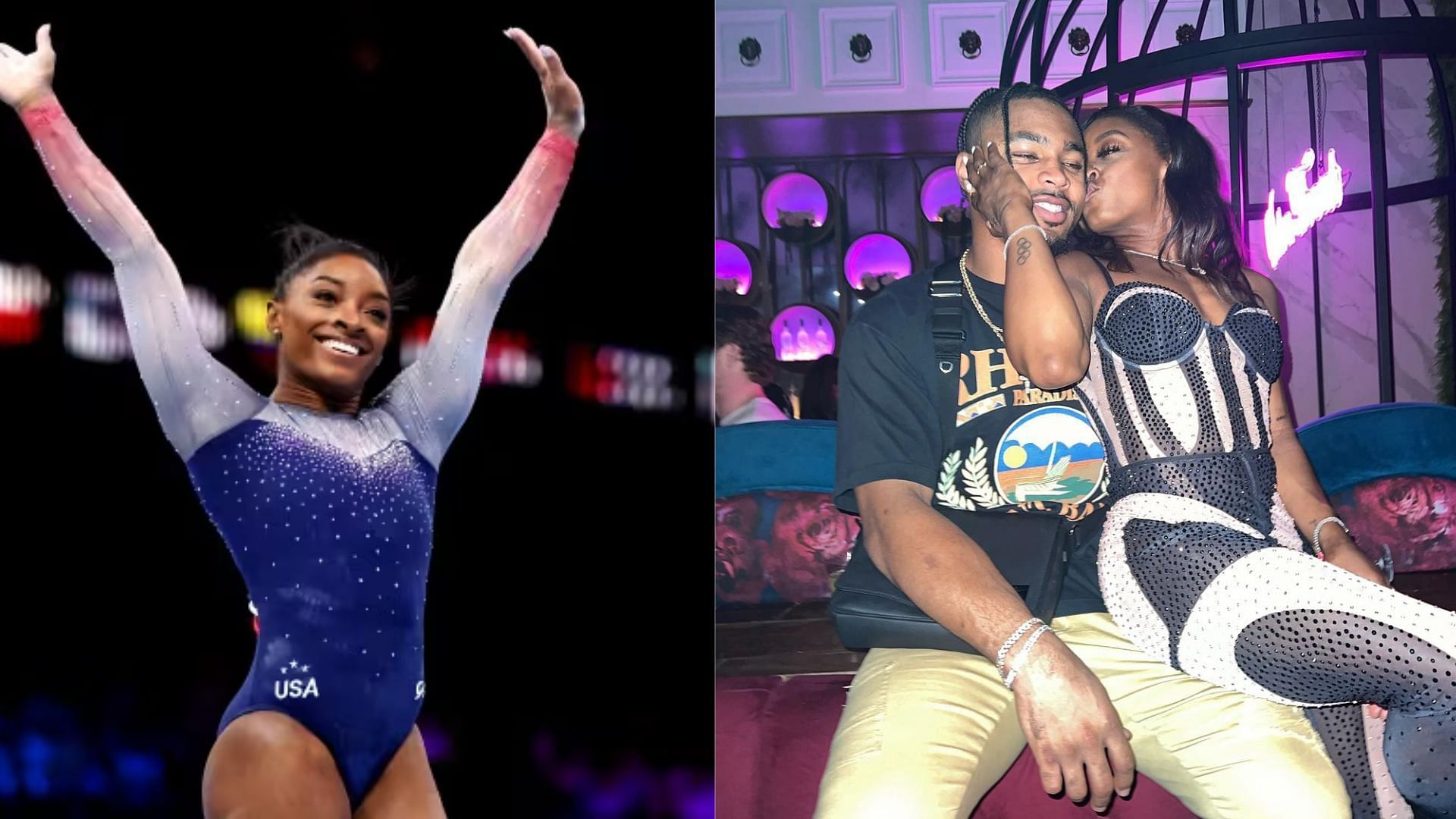 Simone Biles and Jonathan Owens (Image via Sportskeeda)